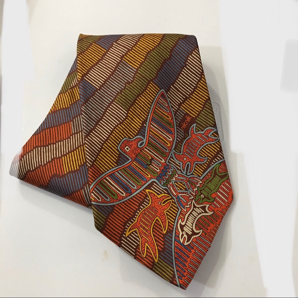 Vintage NikNik Aztec Silk Print Design Tie
